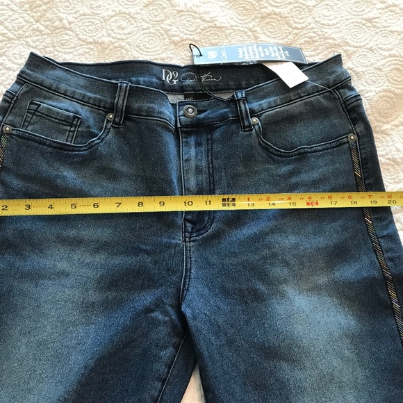 NWT DG2 5-pocket blue jeans with beaded tuxedo stripe—virtual stretch (16P) - Picture 11 of 16